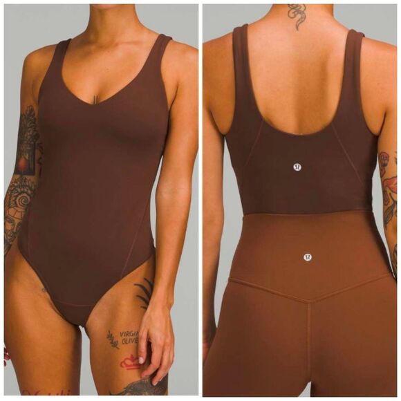 Lululemon Align Bodysuit Java Brown thong cut size 12 NWT - Picture 2 of 8